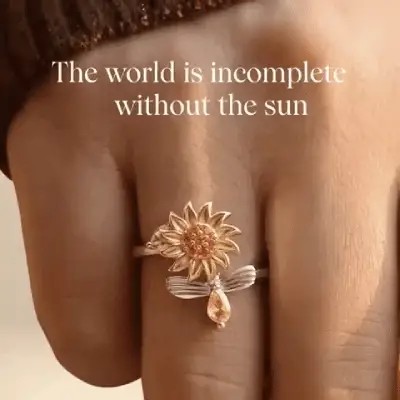 *SET X 2 ANILLO GIRASOL GIRATORIO